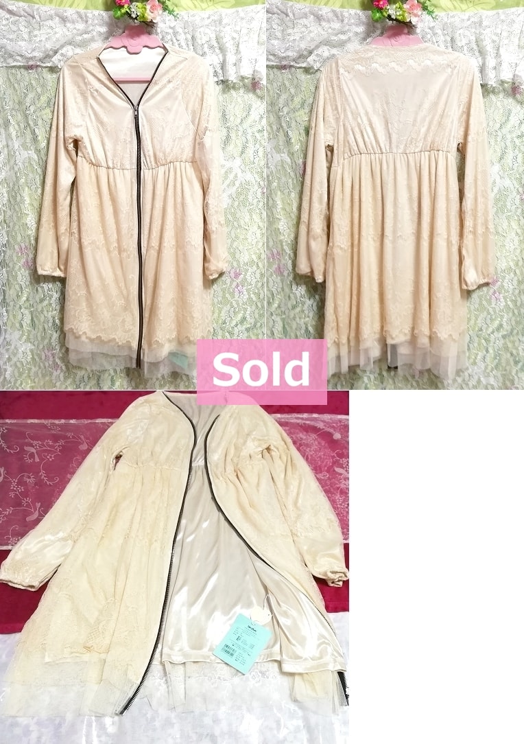 Color de lino / precio de la rebeca 6.720 etiqueta de yenes, moda de mujer y rebeca y talla M