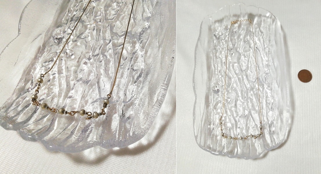 Graue Perlenkette Halskette Anhänger Halsband Schmuck Interieur, Damenaccessoires, Halskette, Anhänger, Andere