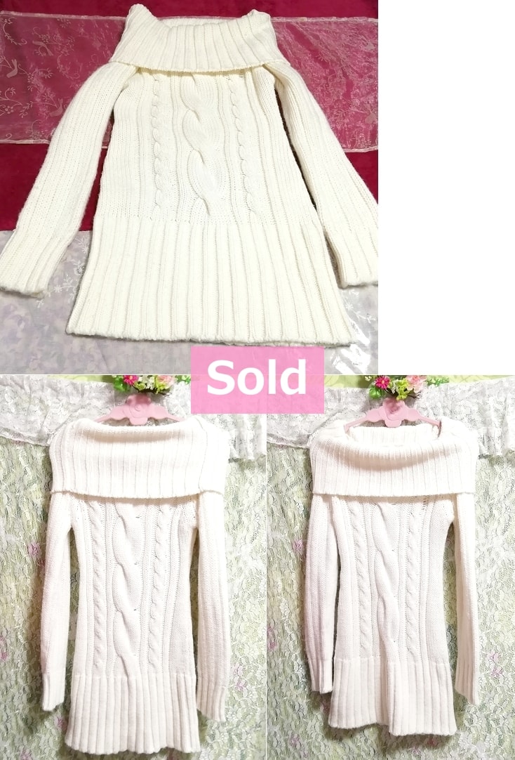 White turtleneck long sleeve long sweater knit tops White turtleneck long sleeve long sweater knit tops