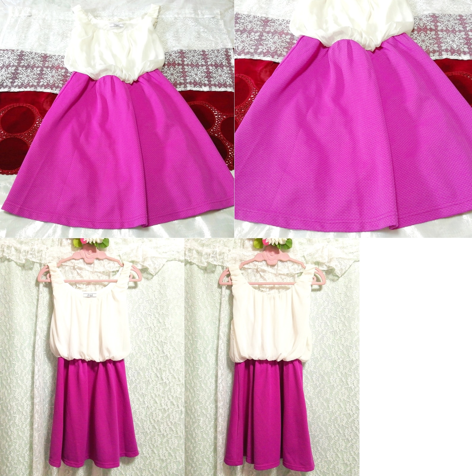 White chiffon sleeveless purple skirt negligee nightgown nightwear mini dress, mini skirt, m size