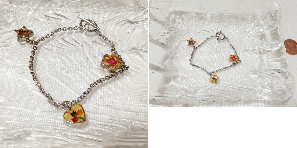 Orange red flower heart star bangles bracelet jewelry accessories talisman amulet, ladies accessories, bracelets, bangles, others