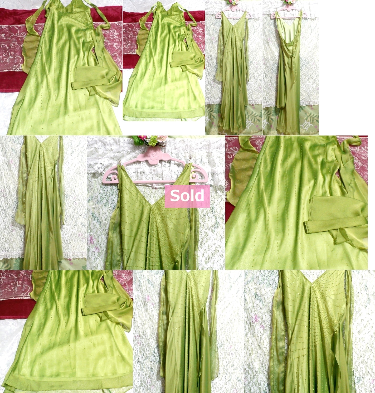 USA made in USA gloss green chiffon maxi long dress Made in USA gloss green chiffon maxi long dress