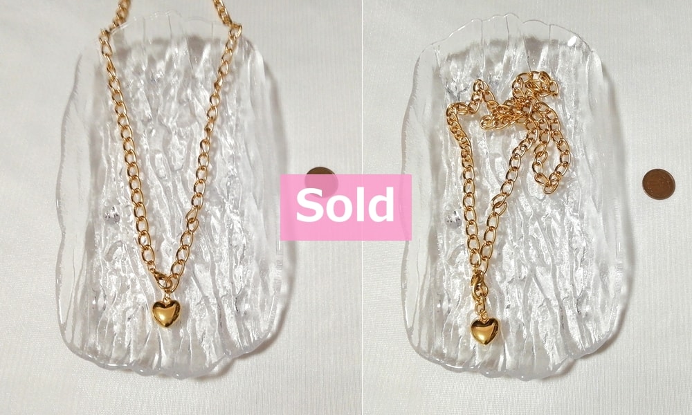 Gold heart chain necklace pendant choker / jewelry, ladies accessories & necklaces, pendants & others