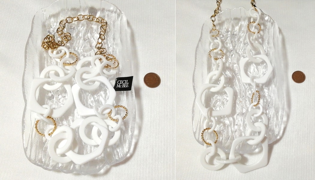 Cecil mcbee cecil mcbee chaîne blanche collier collier ras du cou bijoux intérieur, accessoires pour dames, collier, pendentif, autres