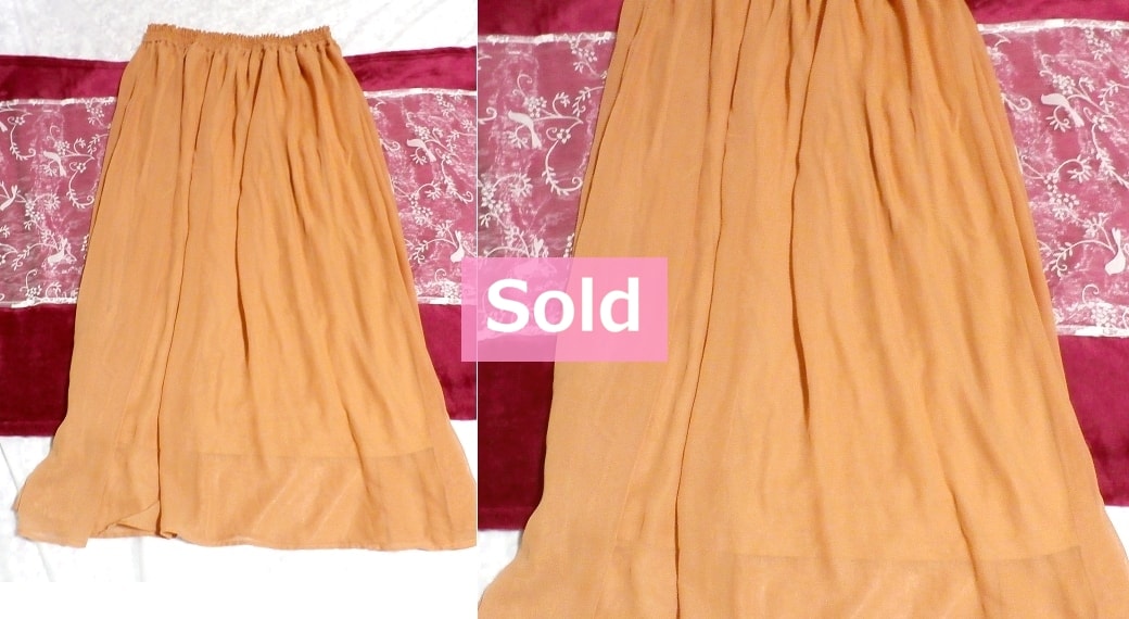 Orange chiffon long maxi skirt / bottoms Orange chiffon long maxi skirt