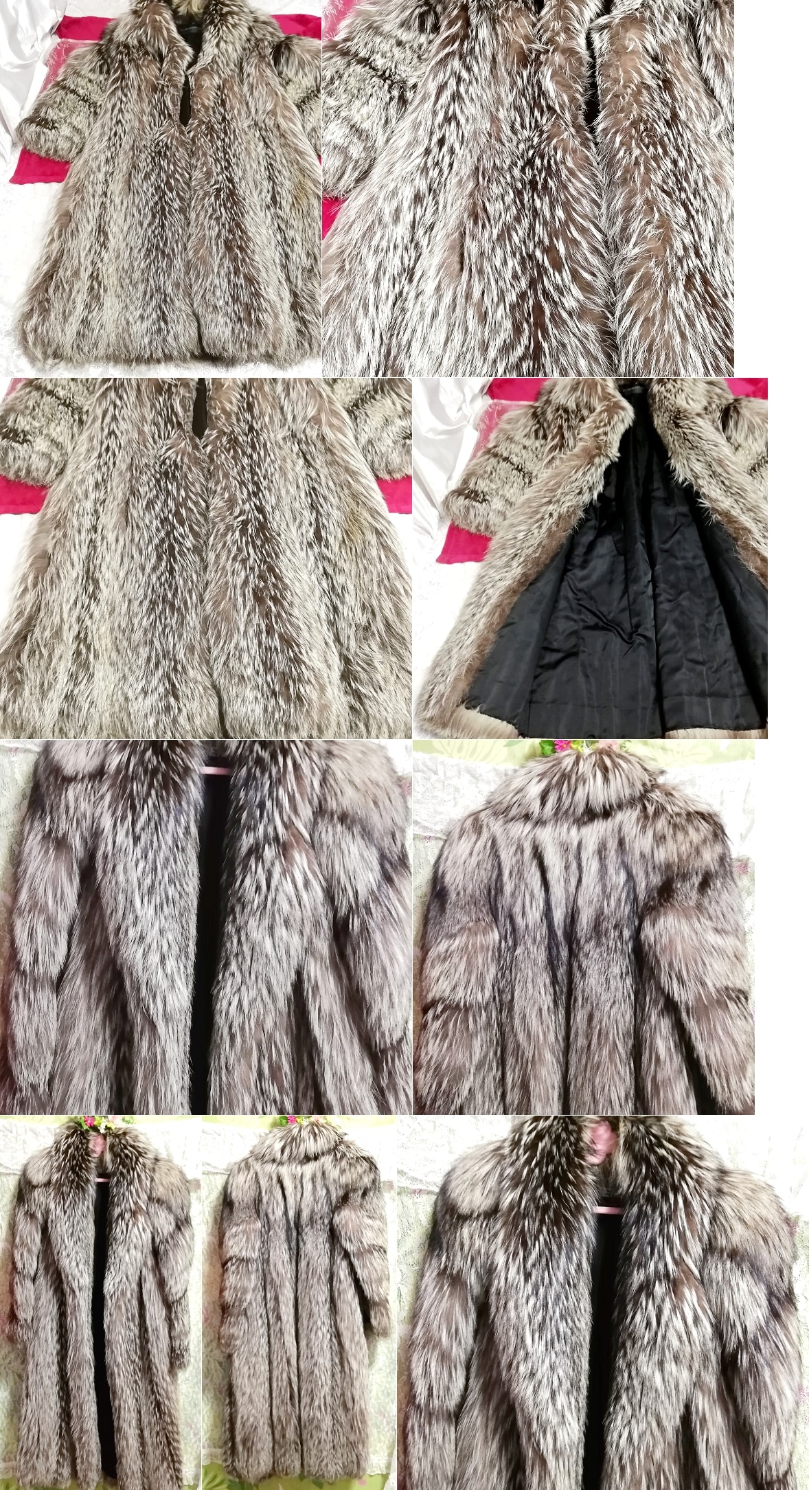 Emba abrigo largo maxi de piel auténtica, marrón, gris, blanco, lujosa belleza, la mejor calidad, abrigo, pelo, pelo, otros
