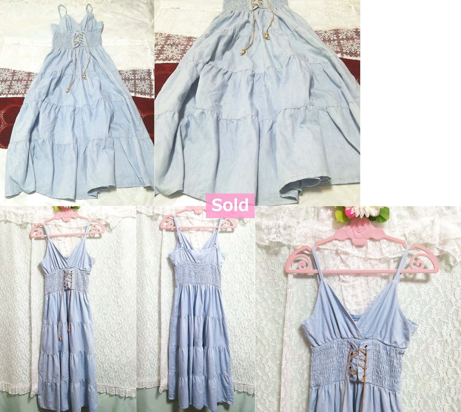 Голубое джинсовое неглиже макси-камзол babydoll платье, мода и женская мода и камзол