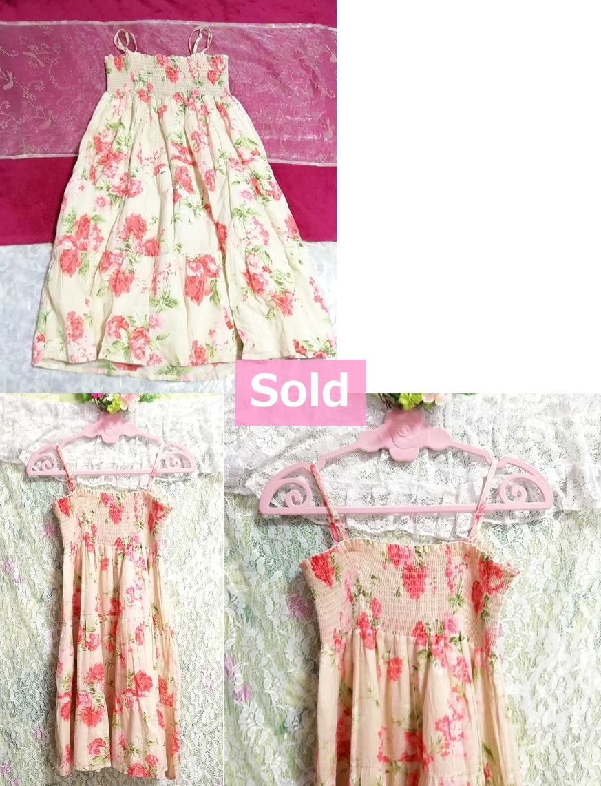 Camisole 100% coton à motif floral rose de couleur lin, une pièce, mode et camisole pour femmes