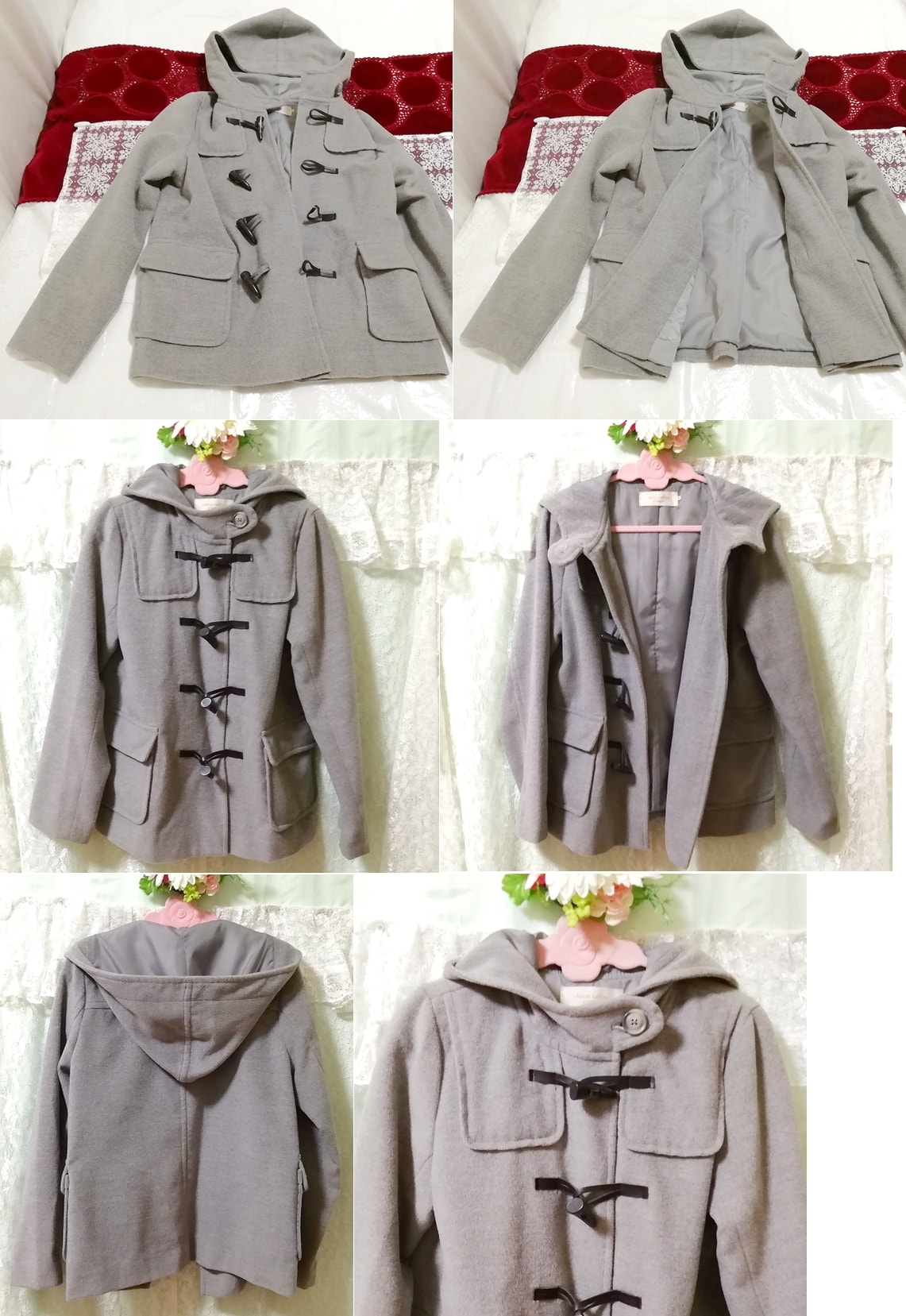 Duffel-coat gris cendré fabriqué au Bangladesh, manteau, manteau en général, taille m