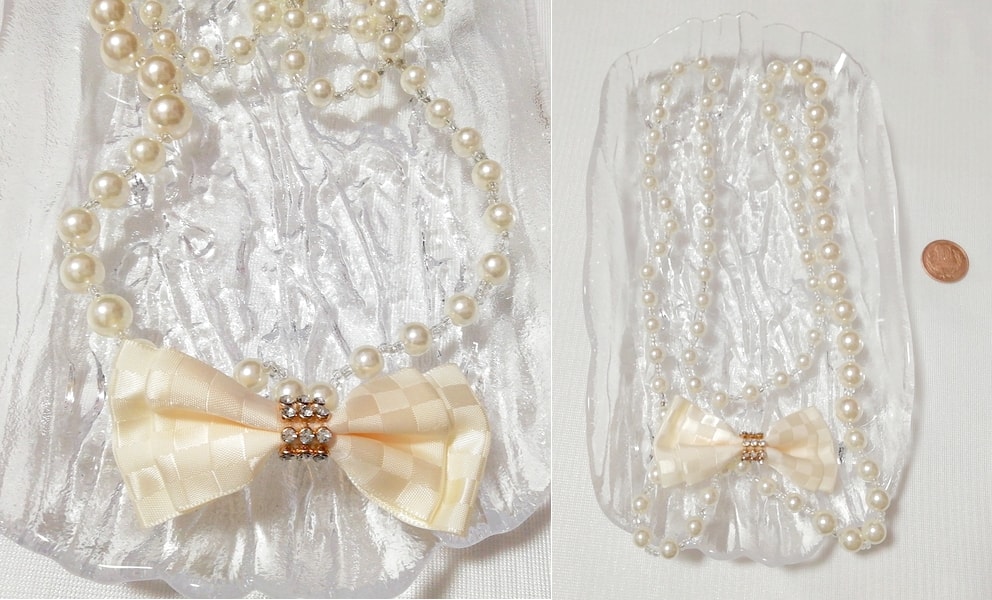 Collier de perles de ruban blanc floral, amulette de bijoux, accessoires pour dames, collier, pendentif, autres