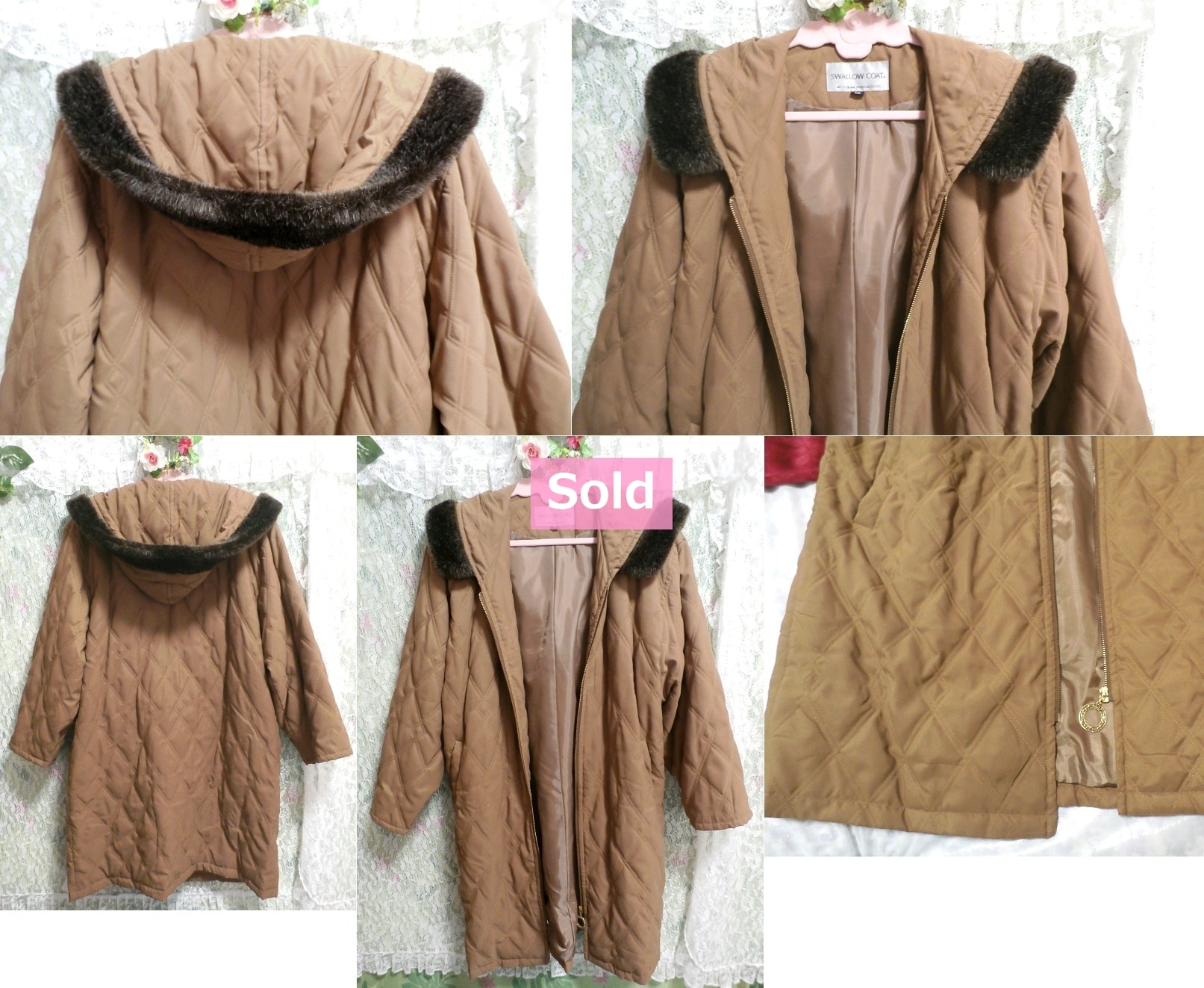 Длинное пальто коричневого цвета с капюшоном, пальто и пальто в целом и размер M