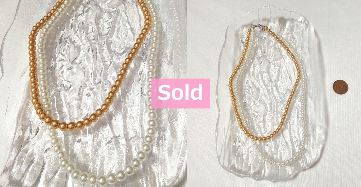 Gold white double necklace pendant choker / jewelry interior, ladies accessories & necklaces, pendants & others