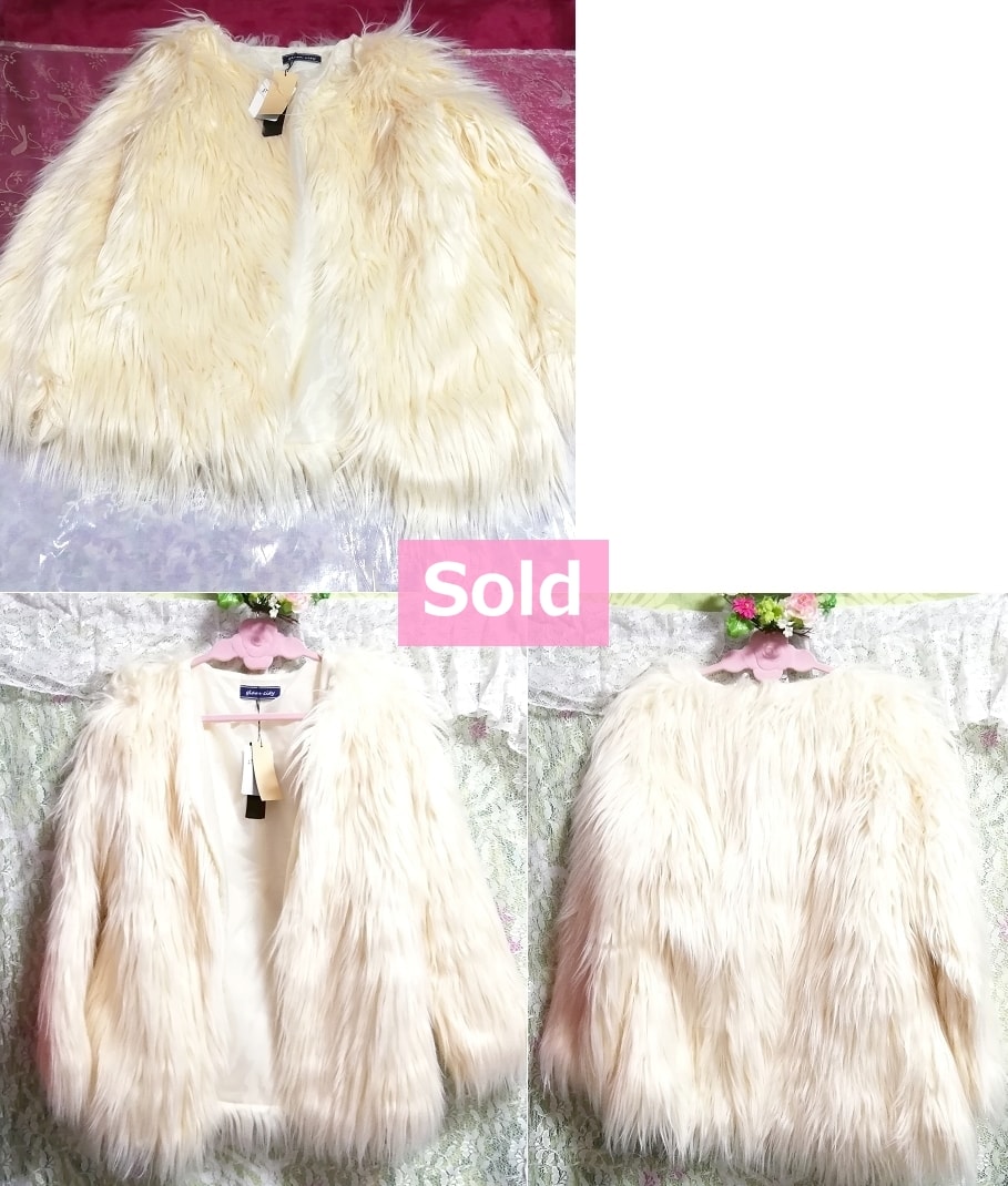 Cárdigan de abrigo mullido blanco floral de color lino, moda y cárdigan para mujer y tamaño mediano