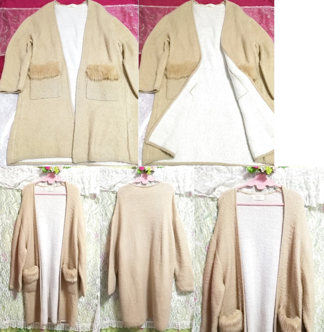 Cárdigan de lino con bolsillo esponjoso de 100 cm de largo haori, moda para damas, cárdigan, talla xl y superior
