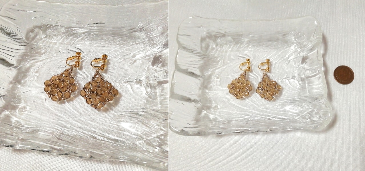 Brown brown flower diamond shaped earrings jewelry accessories jewelry, ladies accessories, earrings, others