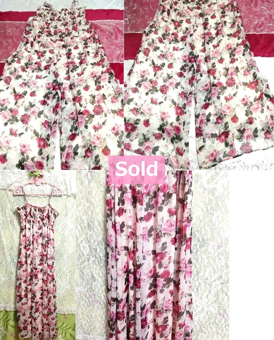 Una sola pieza camisola de gasa con estampado floral rosa violeta