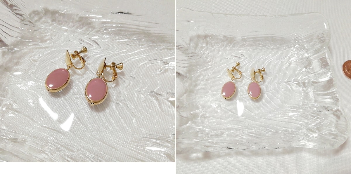 ピンクパープルシンプル丸型イヤリング/ジュエリー/アクセサリー Pink purple simple round earrings jewelry accessories, レディースアクセサリー, イヤリング, その他