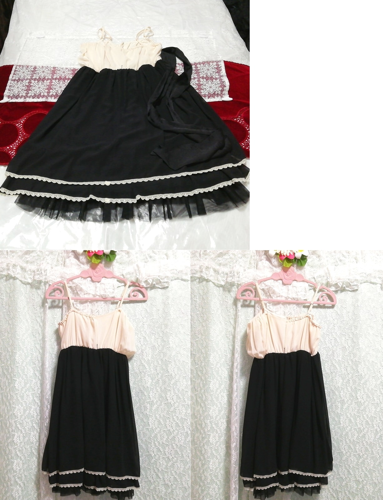 Белый черный шифоновый пеньюар с цветочным принтом, ночная рубашка, камзол, платье, юбка длиной до колена, размер м
