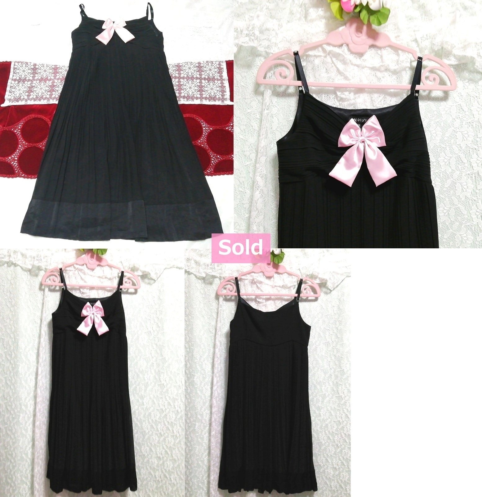Black pleated chiffon camisole negligee nightgown dress, fashion, ladies' fashion, camisole