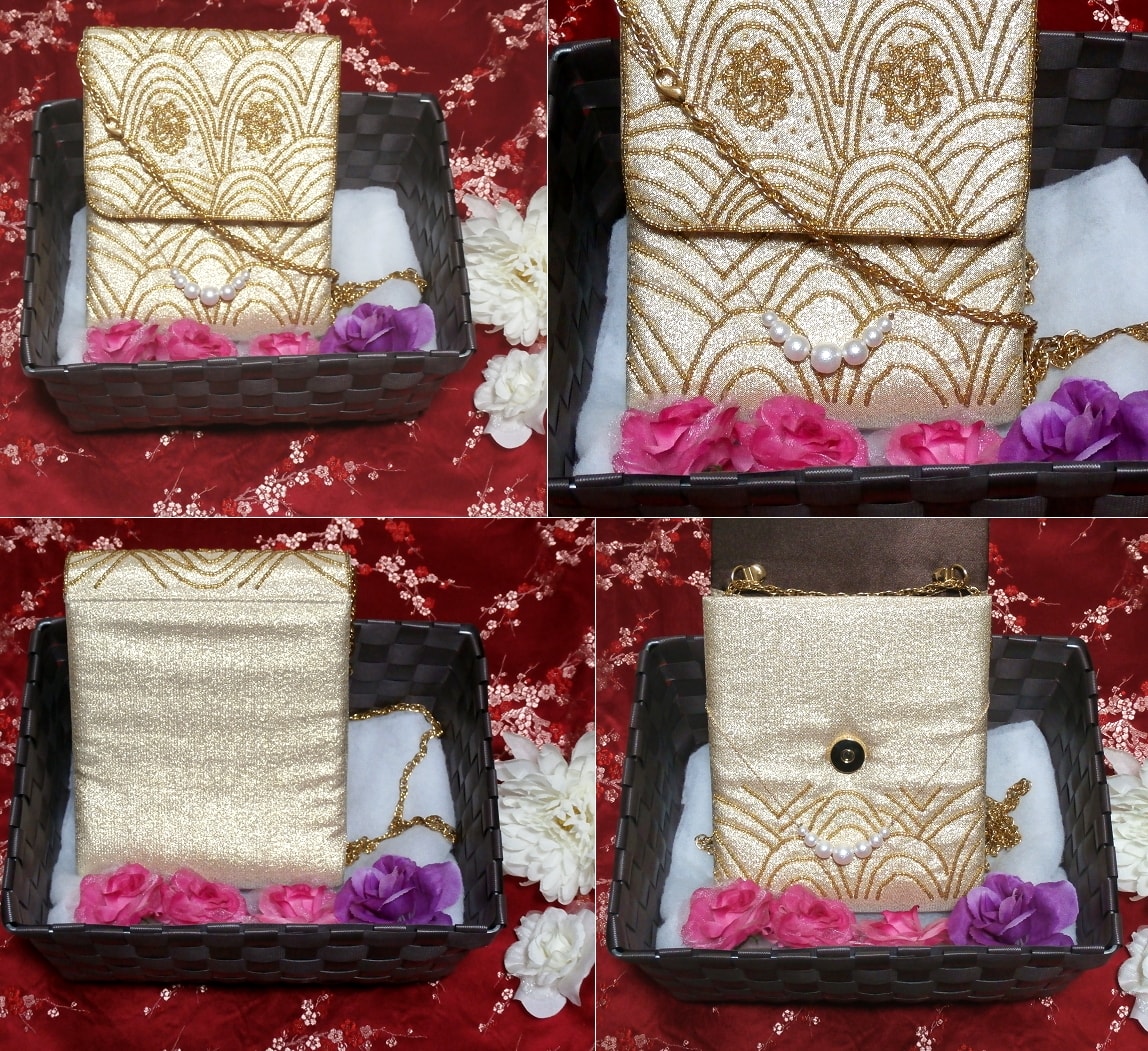 सोने का सामान जापानी शैली किमोनो बैग बैग, महिलाओं के जापानी कपड़े, किमोनो, थैला, थैला, थैला