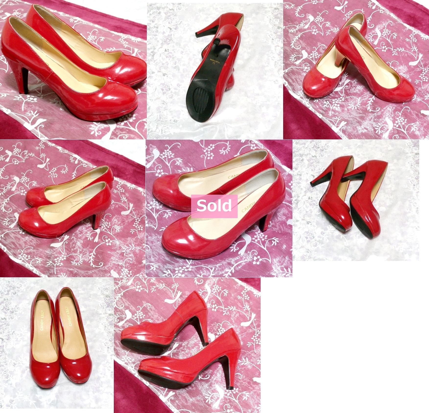 Heel 3.93 in red crimson sexy high heel pumps shoes, pumps & 24.0cm & red