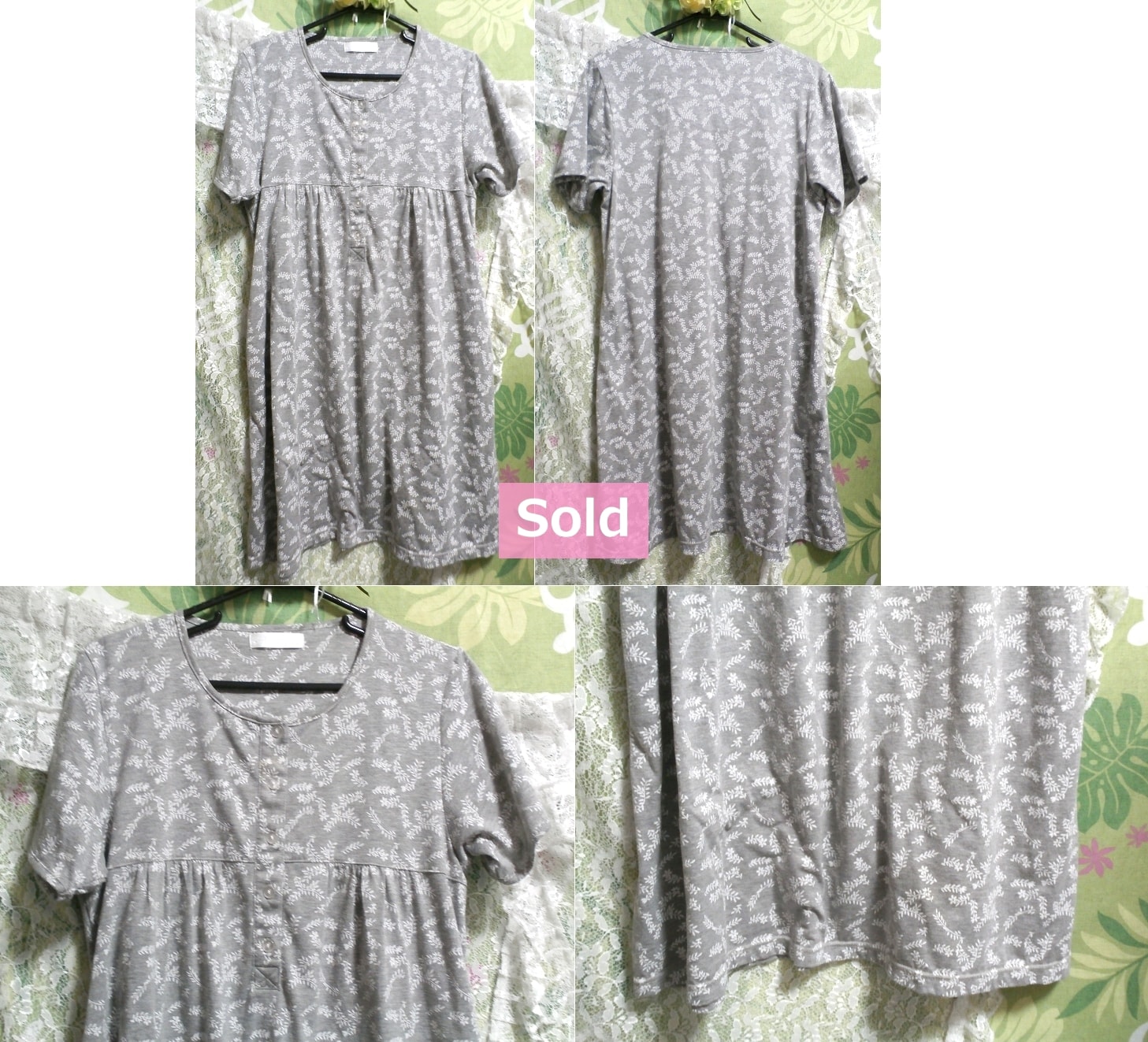 灰色グレーTシャツ風チュニック/ワンピース/スカート Gray Tshirt style tunic/onepiece/skirt