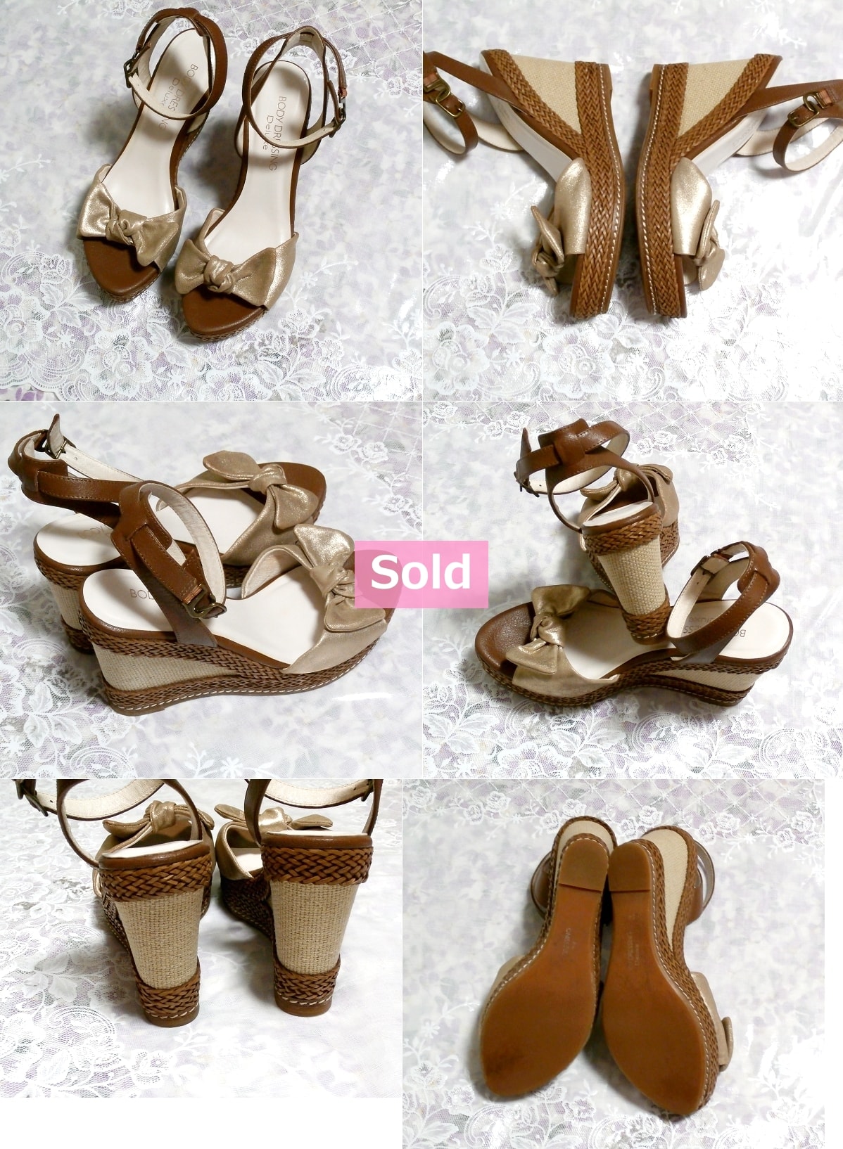 11cm thick body dressing deluxe Heel 4.33 in ribbon knit sandals / thick bottom women's shoes