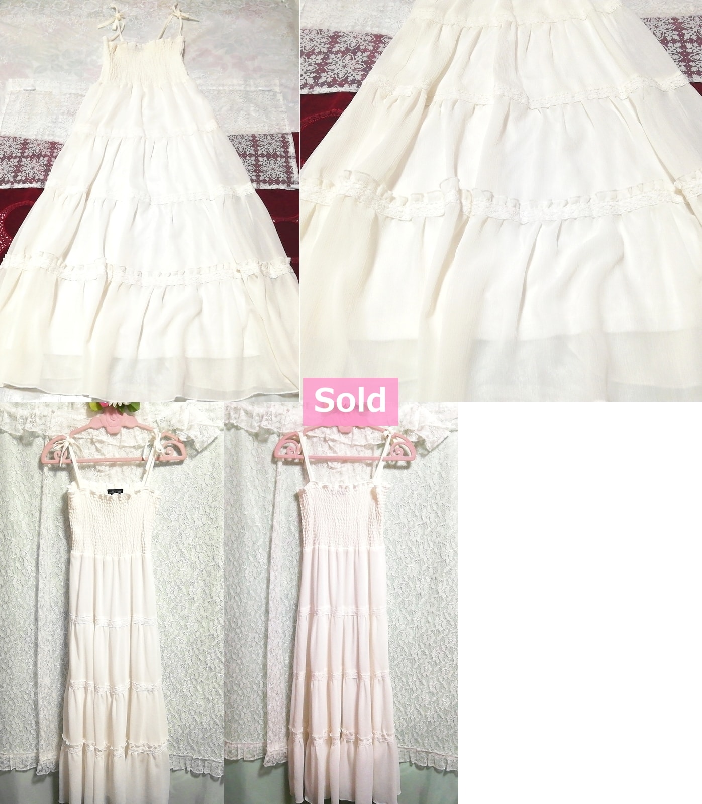 White chiffon negligee nightwear maxi camisole dress, fashion & ladies fashion & camisole