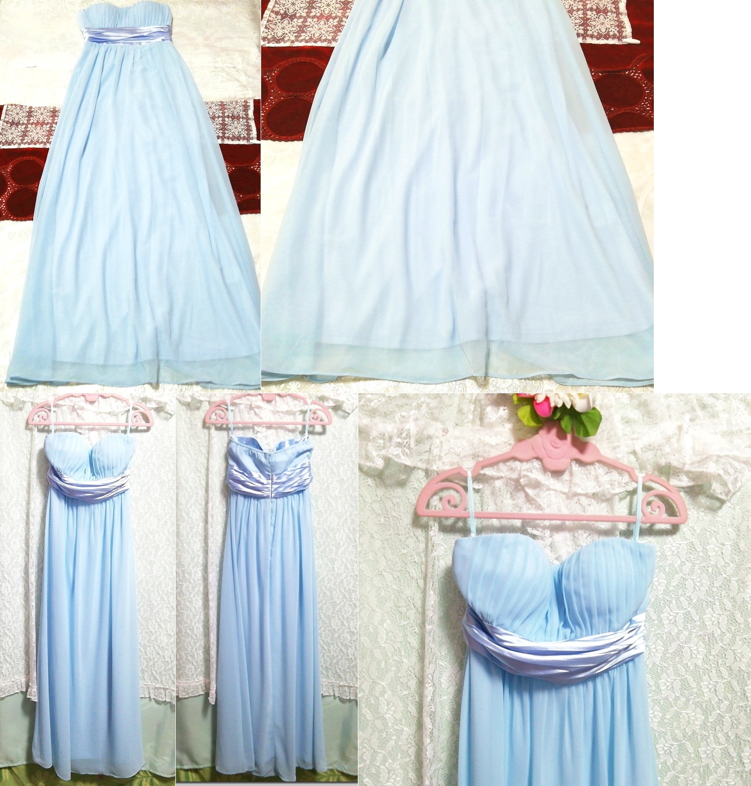 Light blue chiffon negligee nightgown maxi dress, fashion, ladies' fashion, nightwear, pajamas