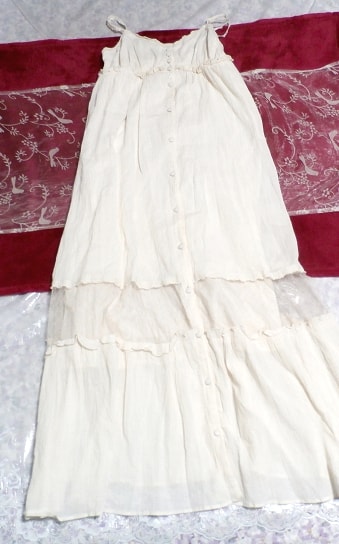 Falda larga camisola blanca floral blanca 100% algodón de una pieza Falda larga camisola 100% algodón blanca floral de una pieza