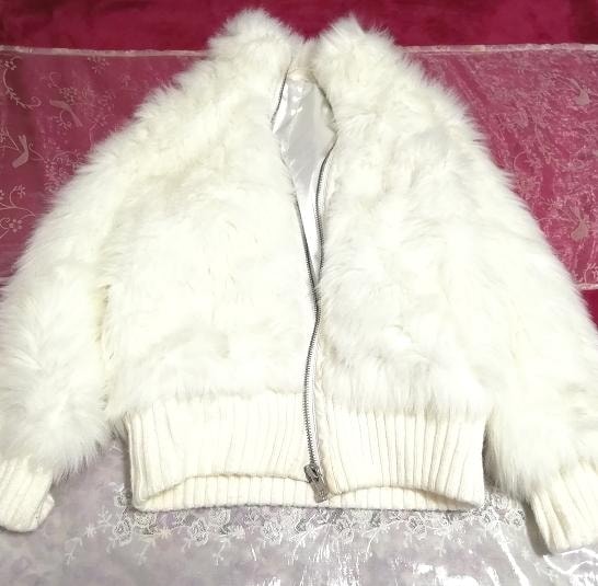 白ホワイトふわふわジャンパーコート/外套/アウター White fluffy coat mantle outer, コート&コート一般&Mサイズ