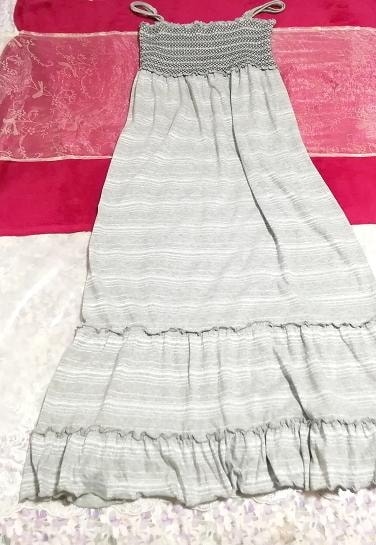 Gray cotton flare camisole maxi one piece, dress & long skirt & medium size