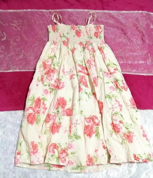 Camisole 100% coton à motif floral rose de couleur lin, une pièce, mode et camisole pour femmes