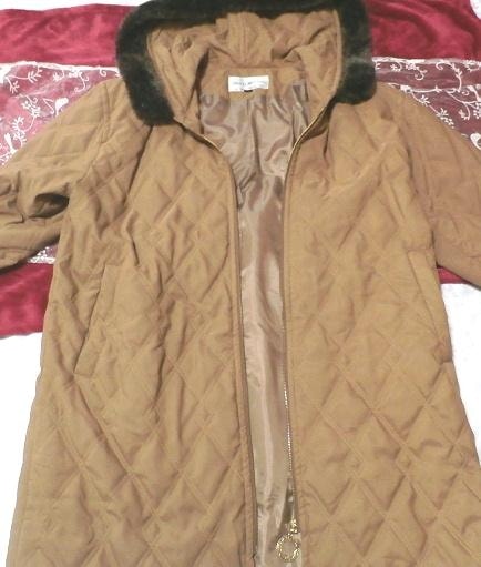 ब्राउन कोको रंग का हुड लंबा कोट, कोट और कोट सामान्य और एम आकार
