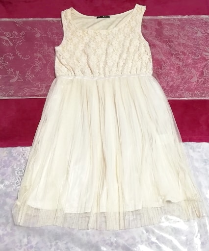 Falda de tul blanco marfil floral túnica / tops de una pieza Falda de tul marfil blanco floral túnica / tops de una pieza