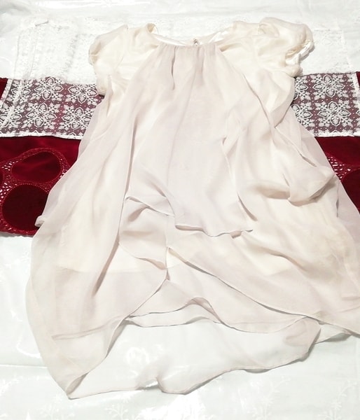 Tunique sans manches en mousseline de soie blanche grise prix 12600 yens étiquette, tunique et sans manches, sans manches et taille M