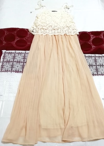 INGNI सफेद फीता कैमिसोल गुलाबी स्कर्ट मैक्सी ओनफीश ड्रेस