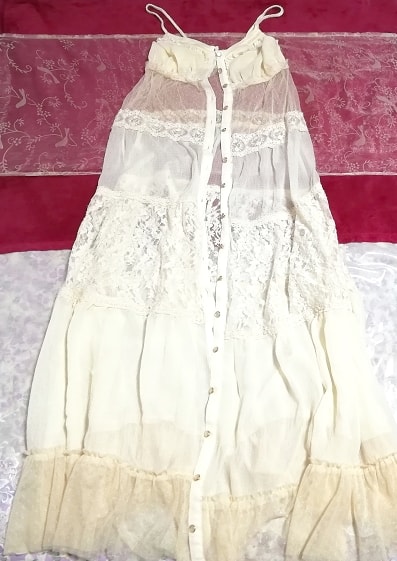 dazzlin أبيض عاجي زهري شفاف من خلال فستان ماكسي / نجلاج
