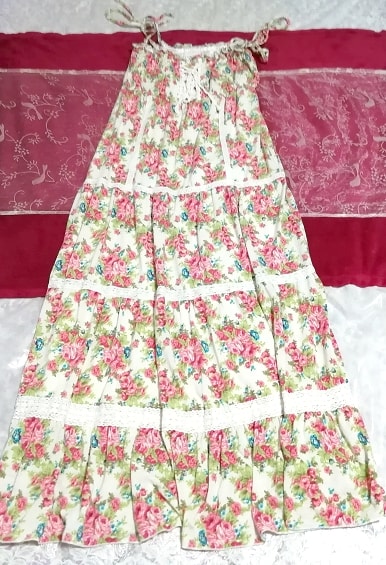 LIZ LISA リズリサ 白レース花柄キャミソールロングスカートマキシワンピース White lace floral pattern camisole skirt maxi onepiece
