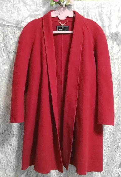 Cárdigan rojo de cachemira DAVID haori / abrigo / capa / exterior Cárdigan de cachemira rojo abrigo manto