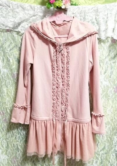 Pink frill lace / cardigan, ladies fashion & cardigan & medium size