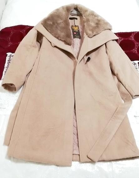गुलाबी बेज टैग, कोट और कोट सामान्य और एम आकार के साथ डेसीक लांग कोट