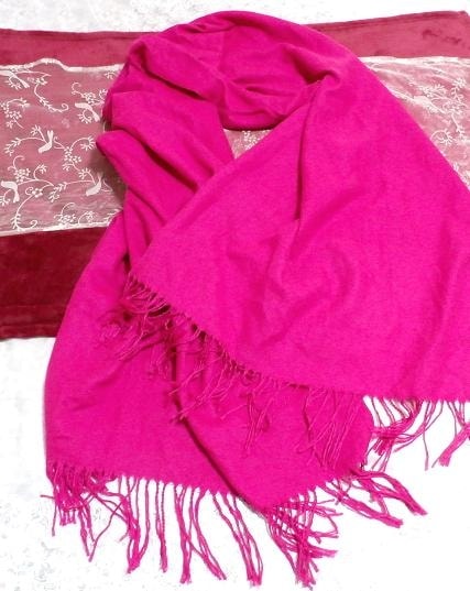 Belle et magnifique longue étole à franges violettes de couleur rose magenta, accessoires de mode & étals & étals en général